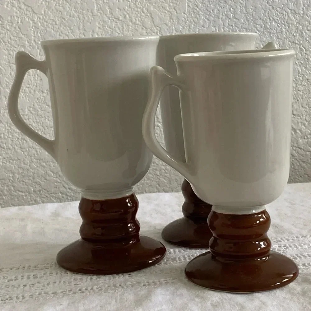 Vintage 1970's 3 Ceramic Irish Coffee Mugs Made in the USA by HALL 1273